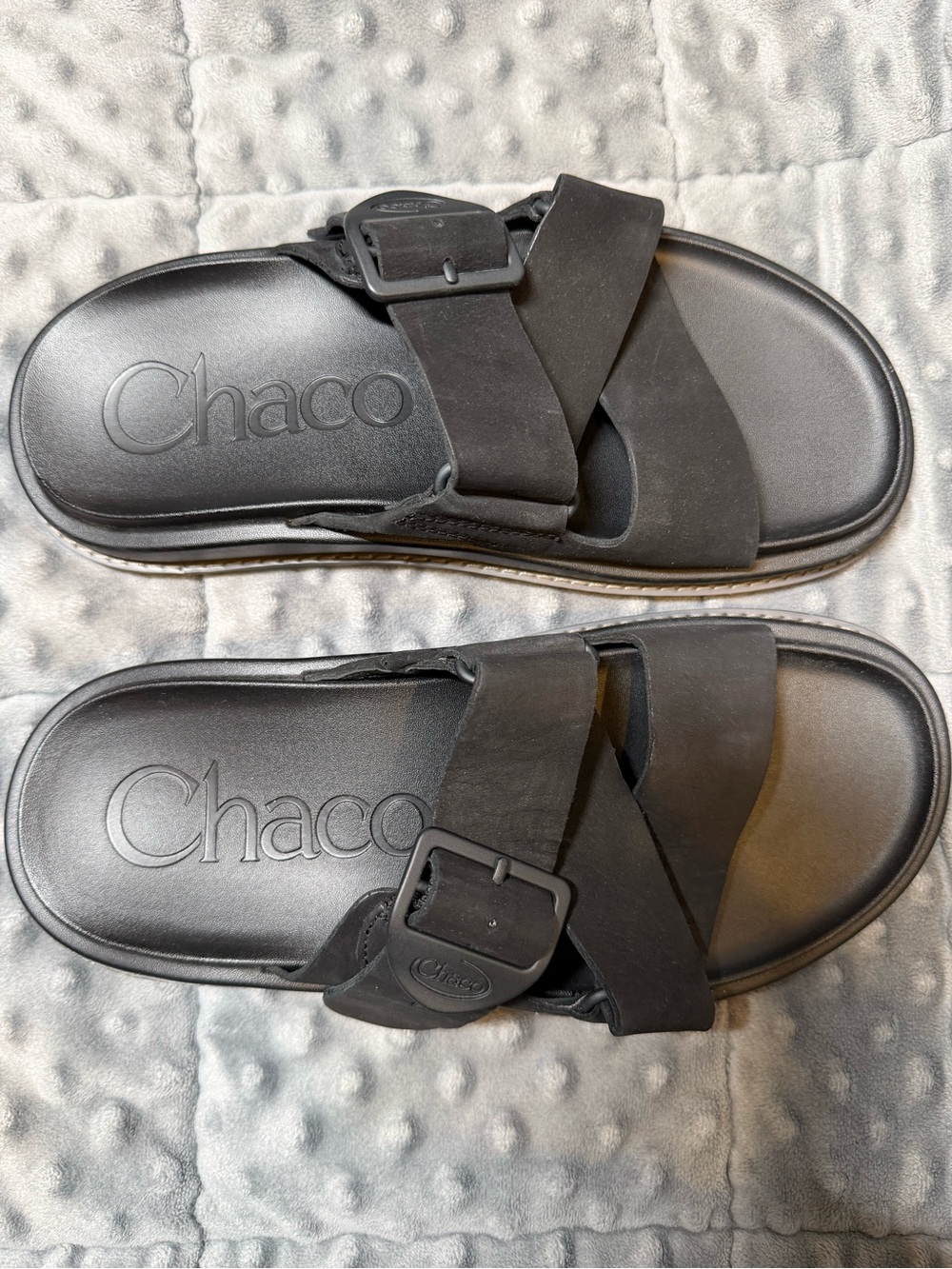 Women’s black Chaco comfort slides